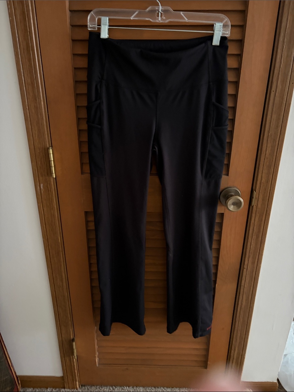 High-Waist Black Pocket Track Pants for Women